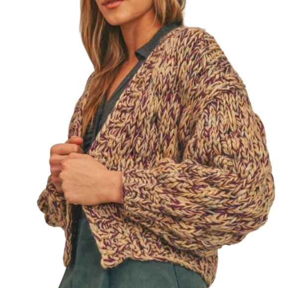 Sage Sweaters - Sage The Label Sweater Chunky Knit Open Cardigan This and That Cardi Size Small